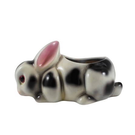 Rabbit Black White Ceramic Pot